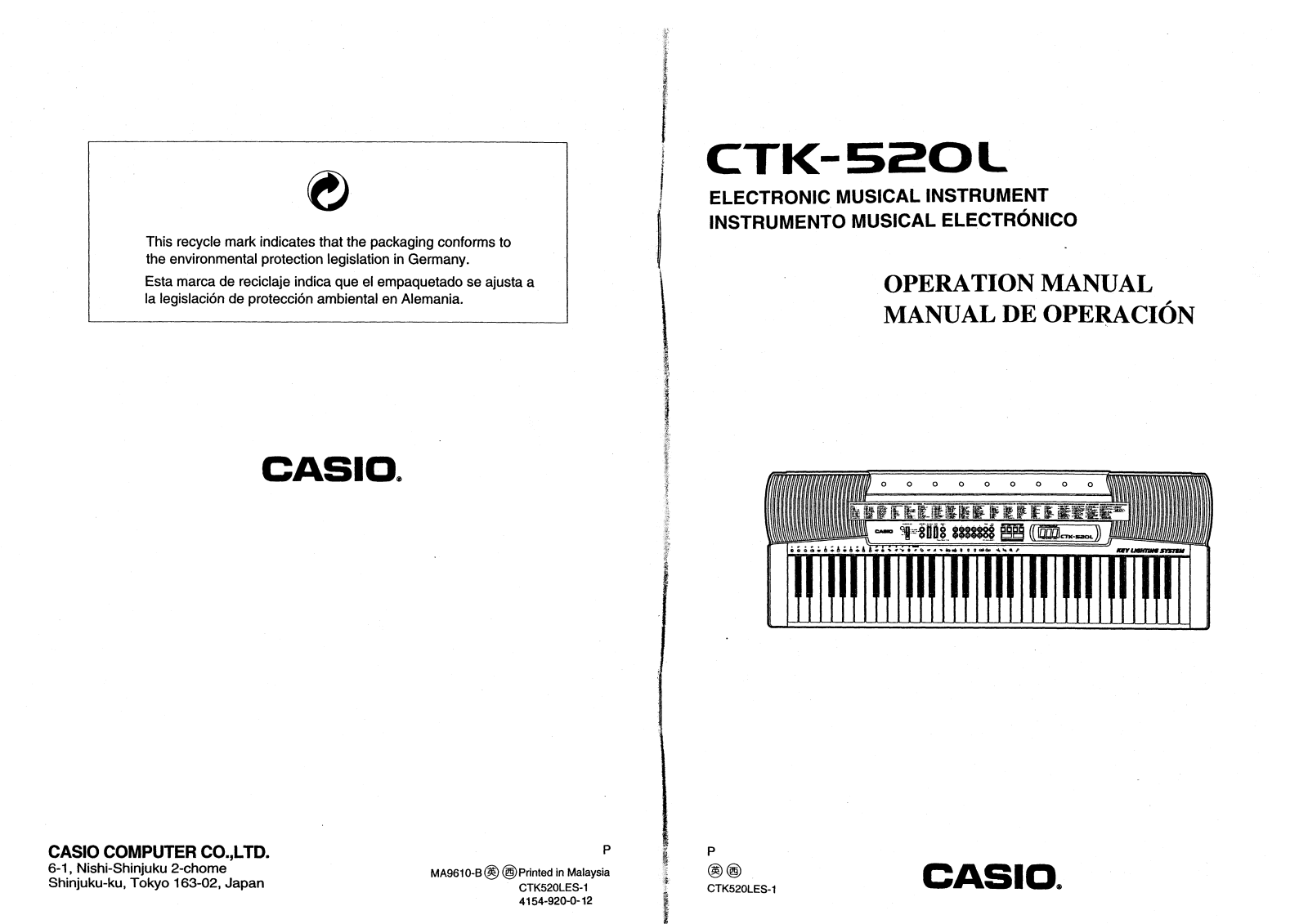 Casio CTK-520L User Manual