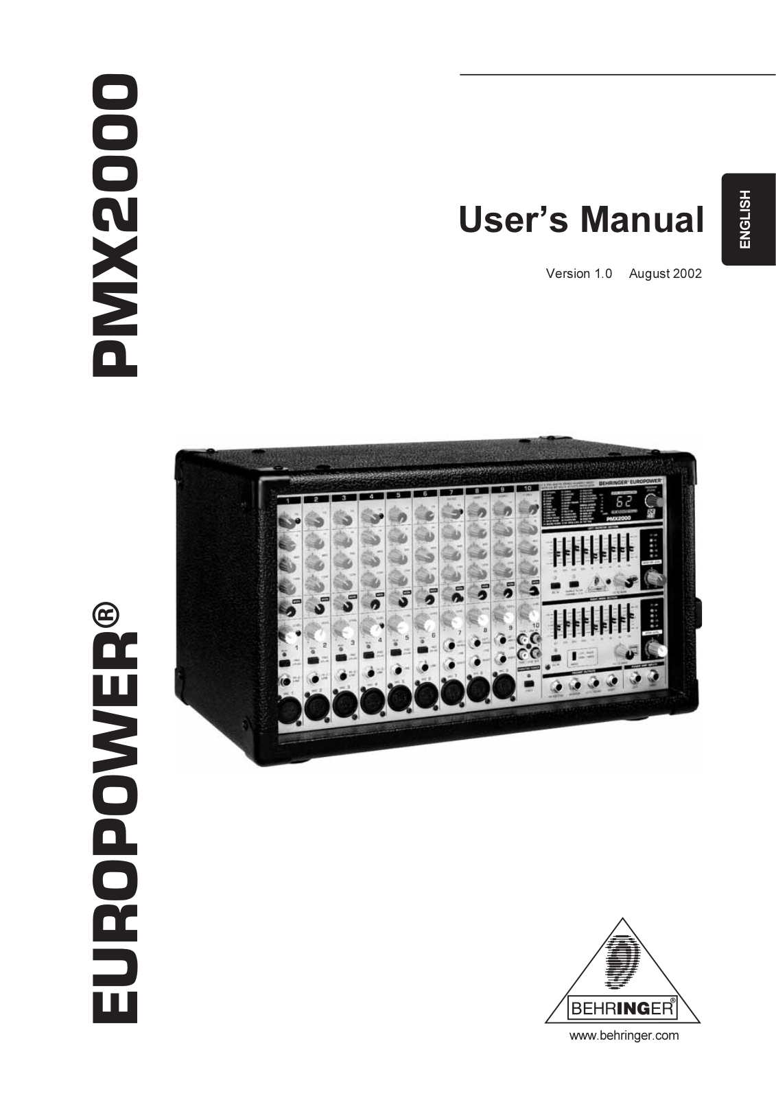 Behringer PMX2000 User Manual