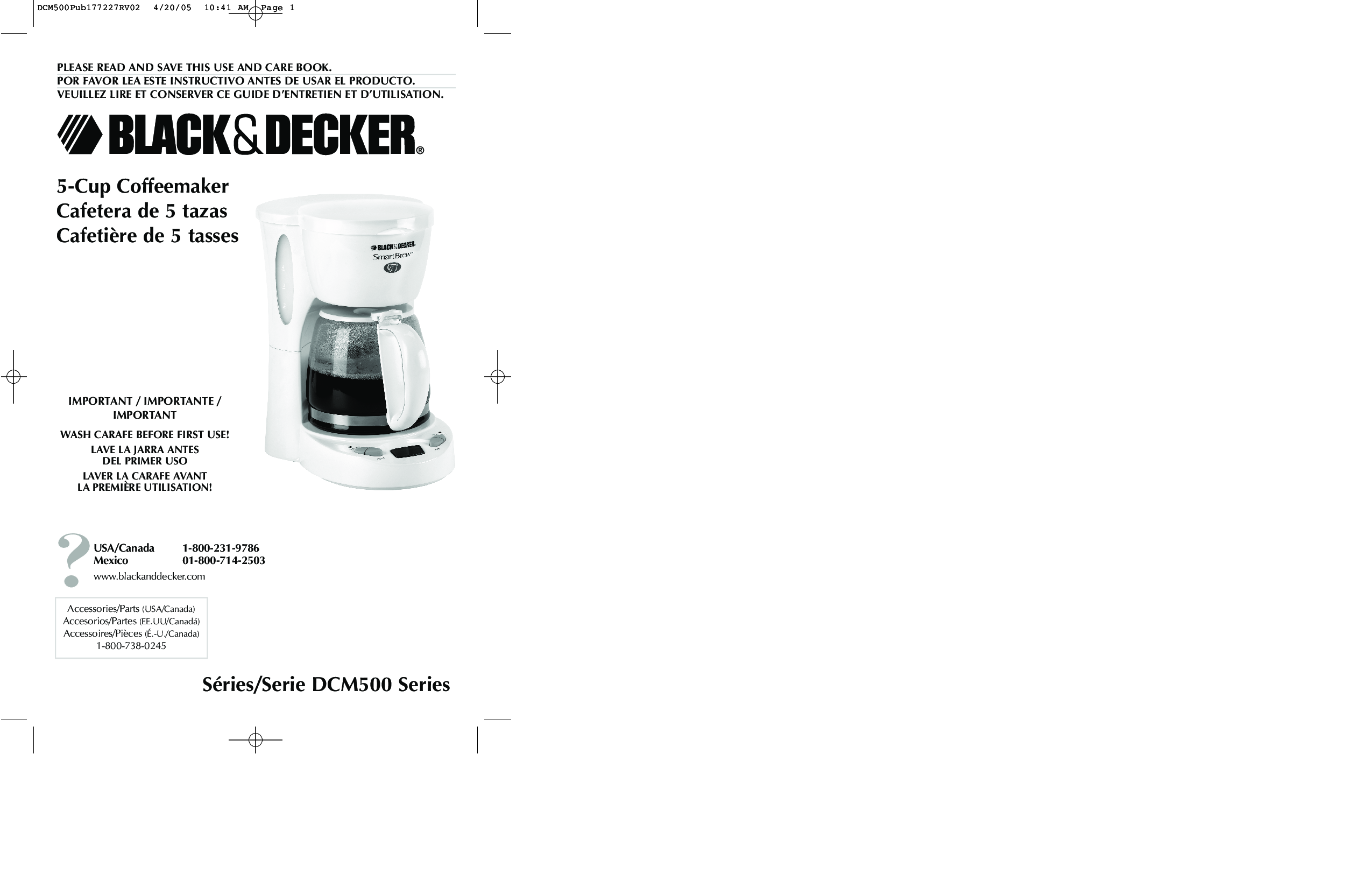 Black & Decker DCM500 User Manual
