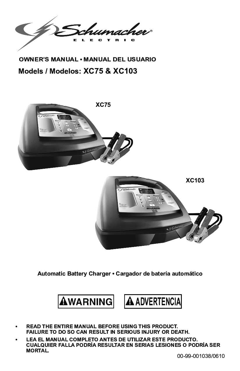 Schumacher XC75, XC103 User Manual