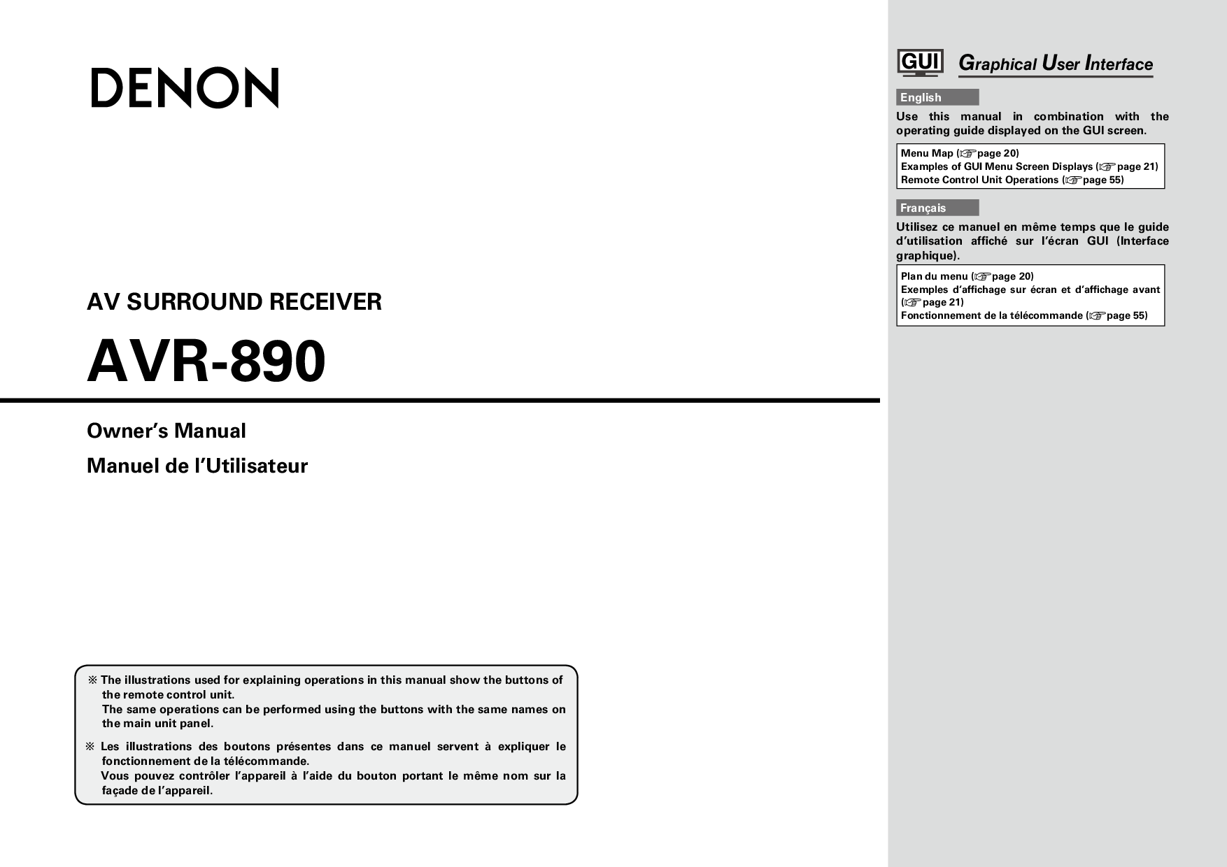 Denon AVR-890 User Manual