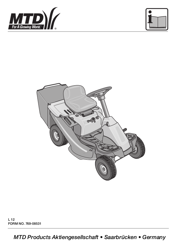 MTD Minirider 60 RDE User Manual