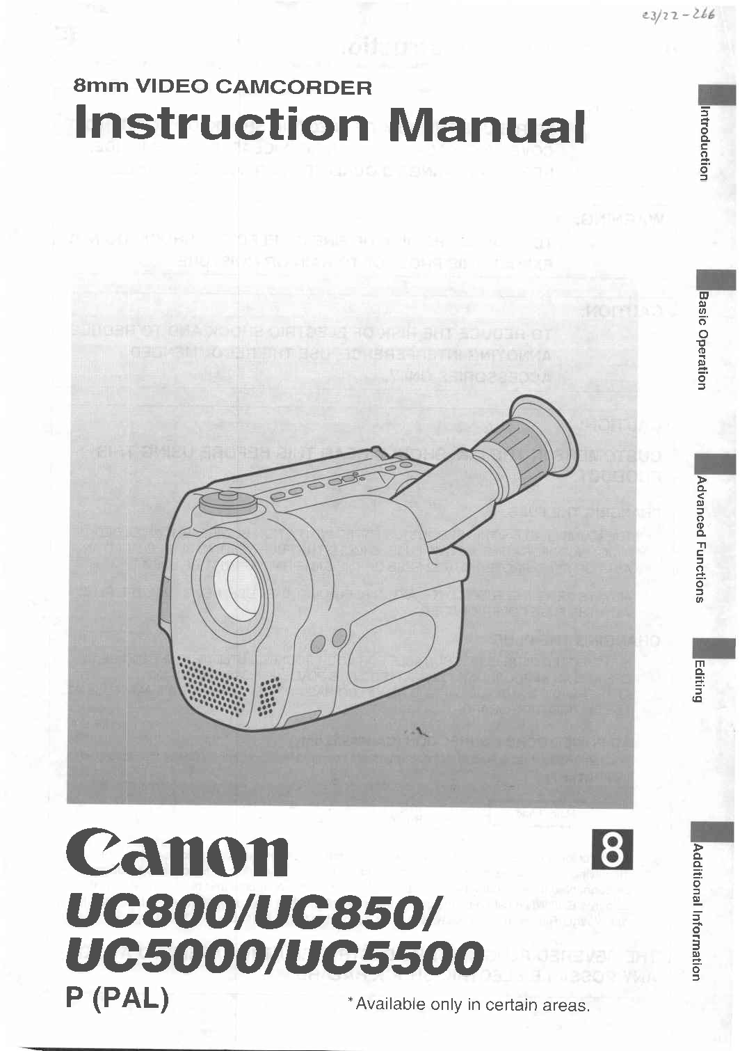 Canon UC 800, UC 5000, UC 5500, UC 850 User Manual