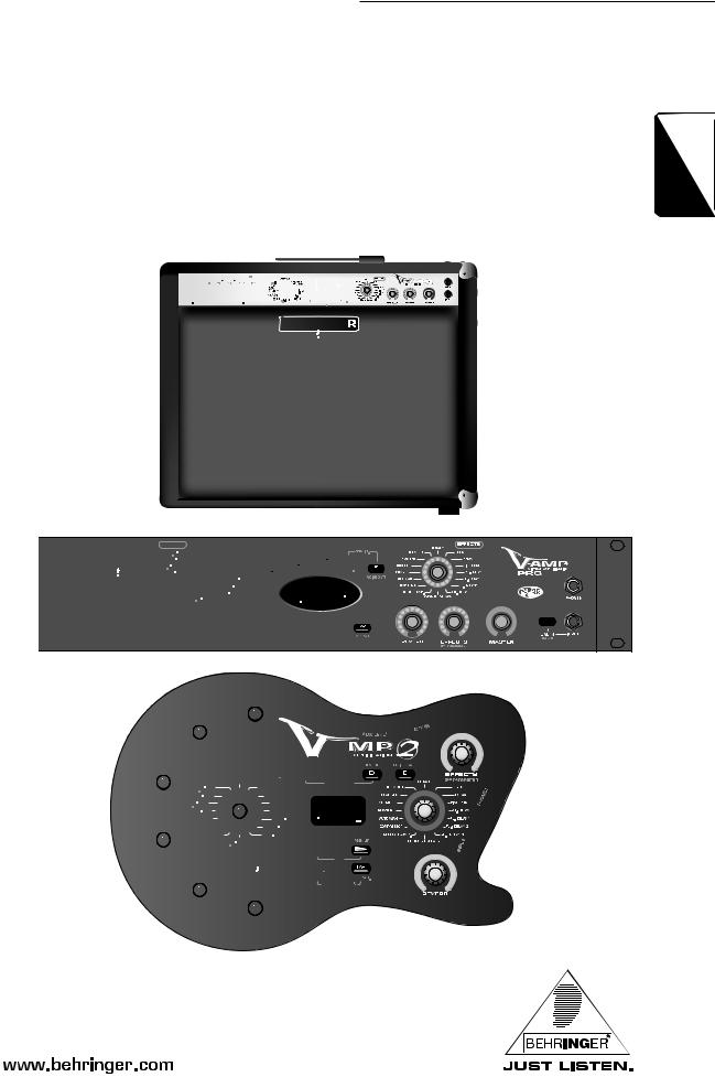 Behringer V-AMP 2, V-AMPIRE, V-AMP PRO User Manual