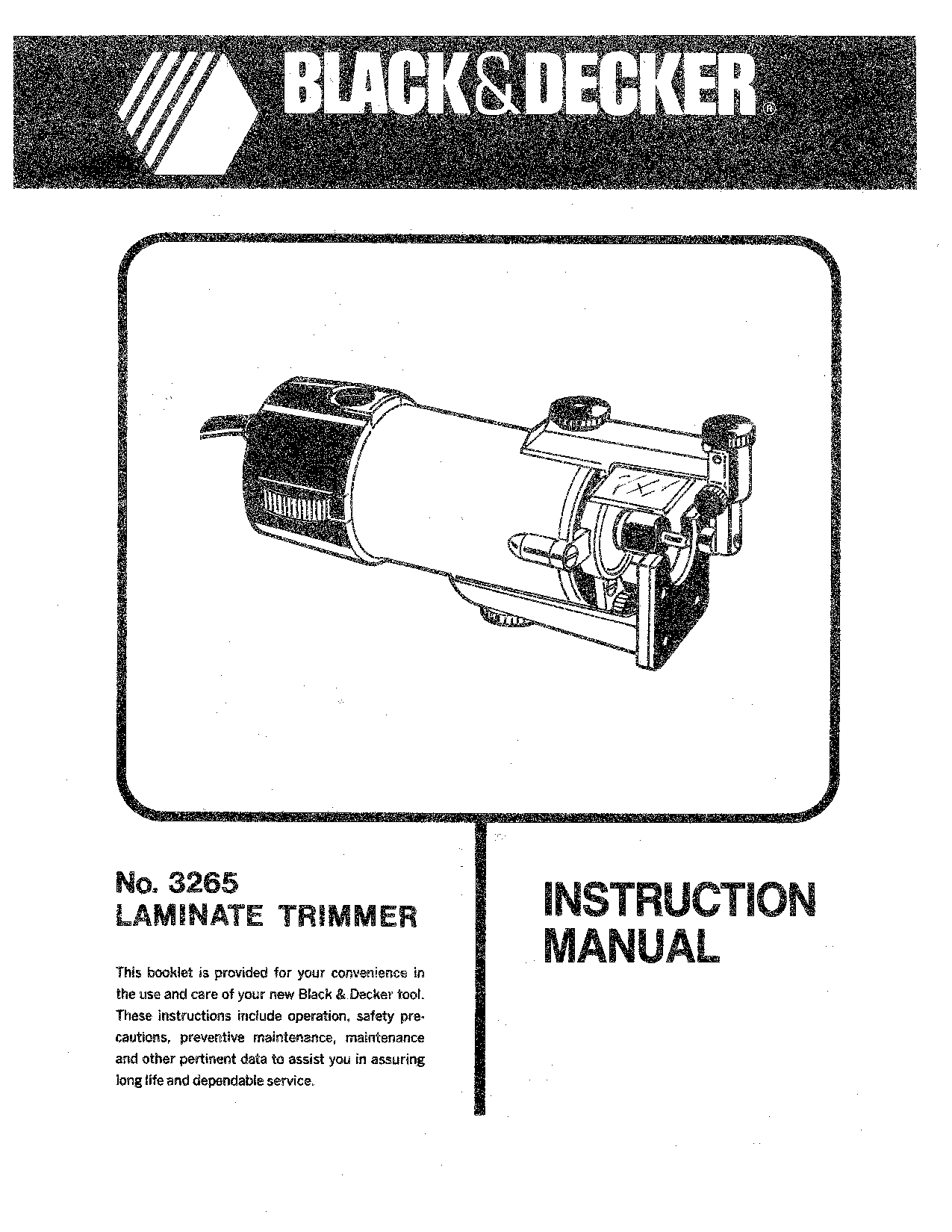 Black & Decker 3265 User Manual