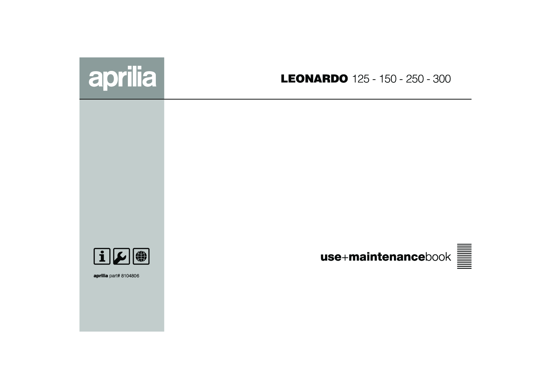 Aprilia LEONARDO 150, LEONARDO 125 User Manual 2006