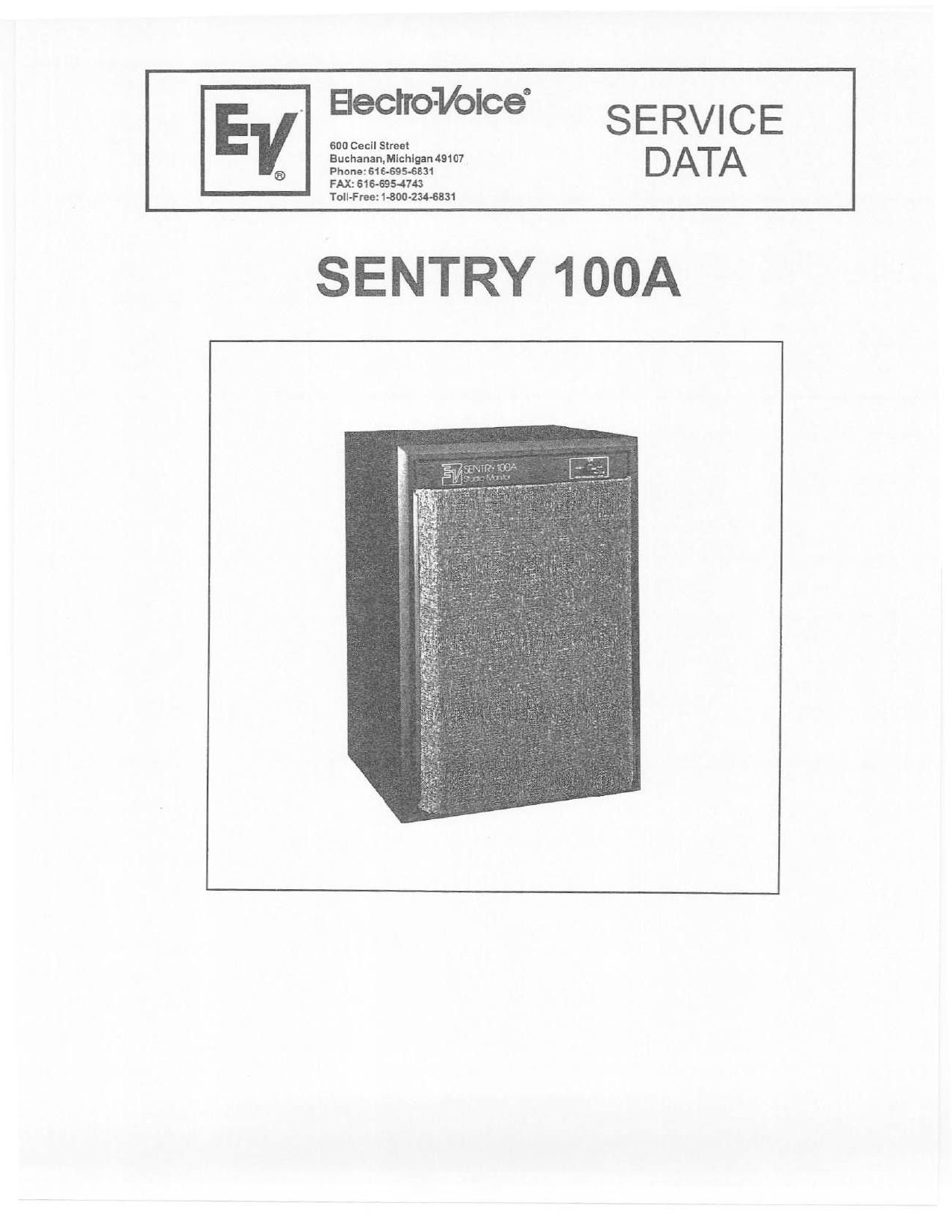 Electro-Voice Sentry 100A User Manual