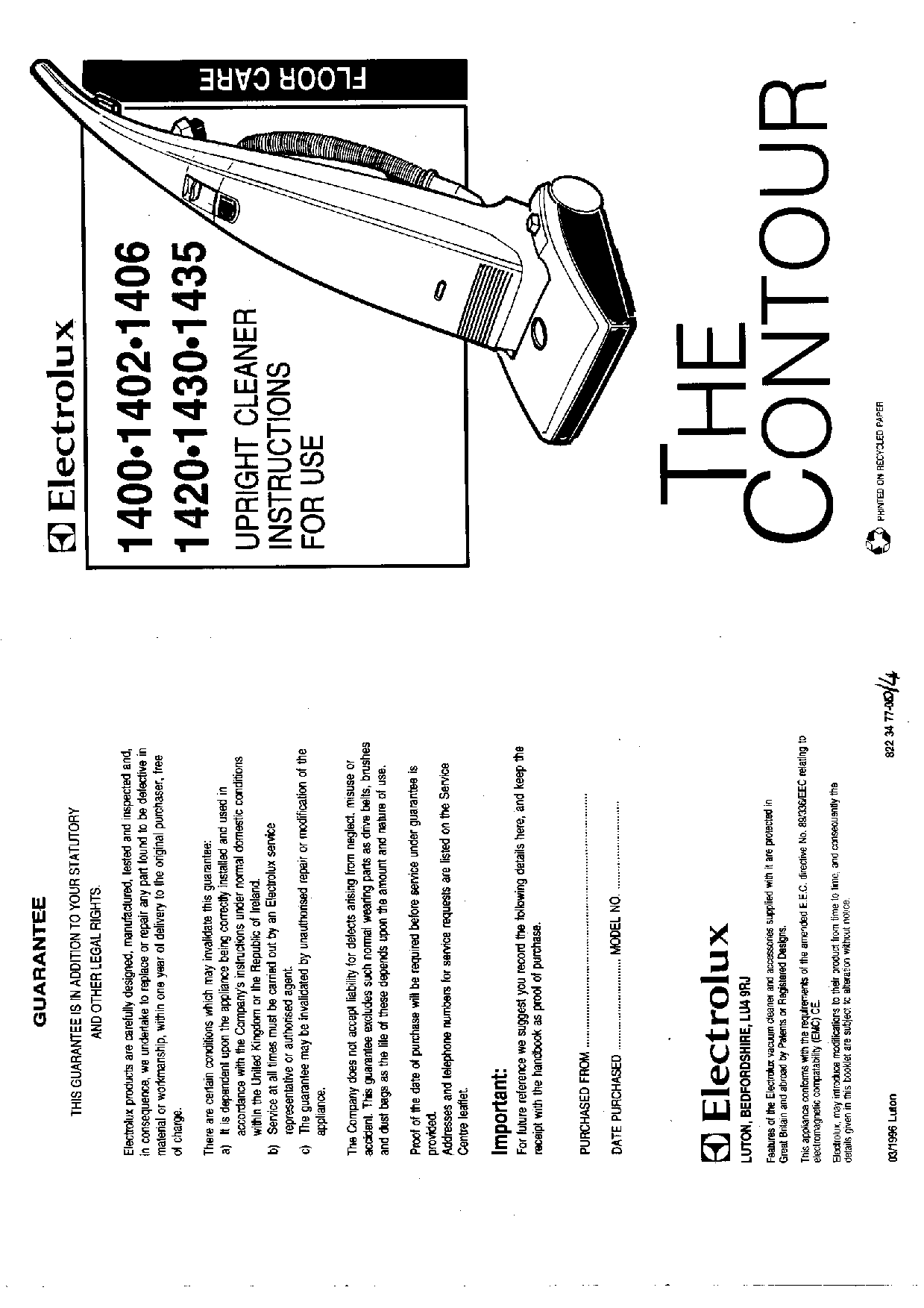 AEG-Electrolux Z1402, Z1406N, Z1420, Z1400, Z1435 User Manual