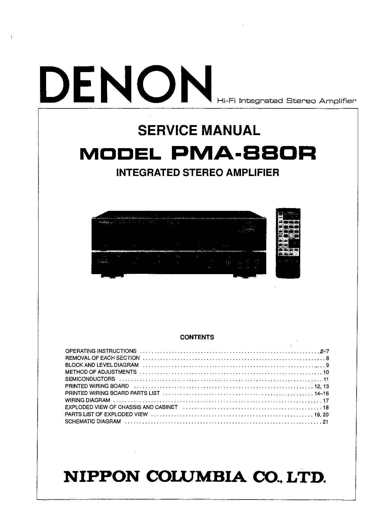 Denon PMA-880R Service Manual
