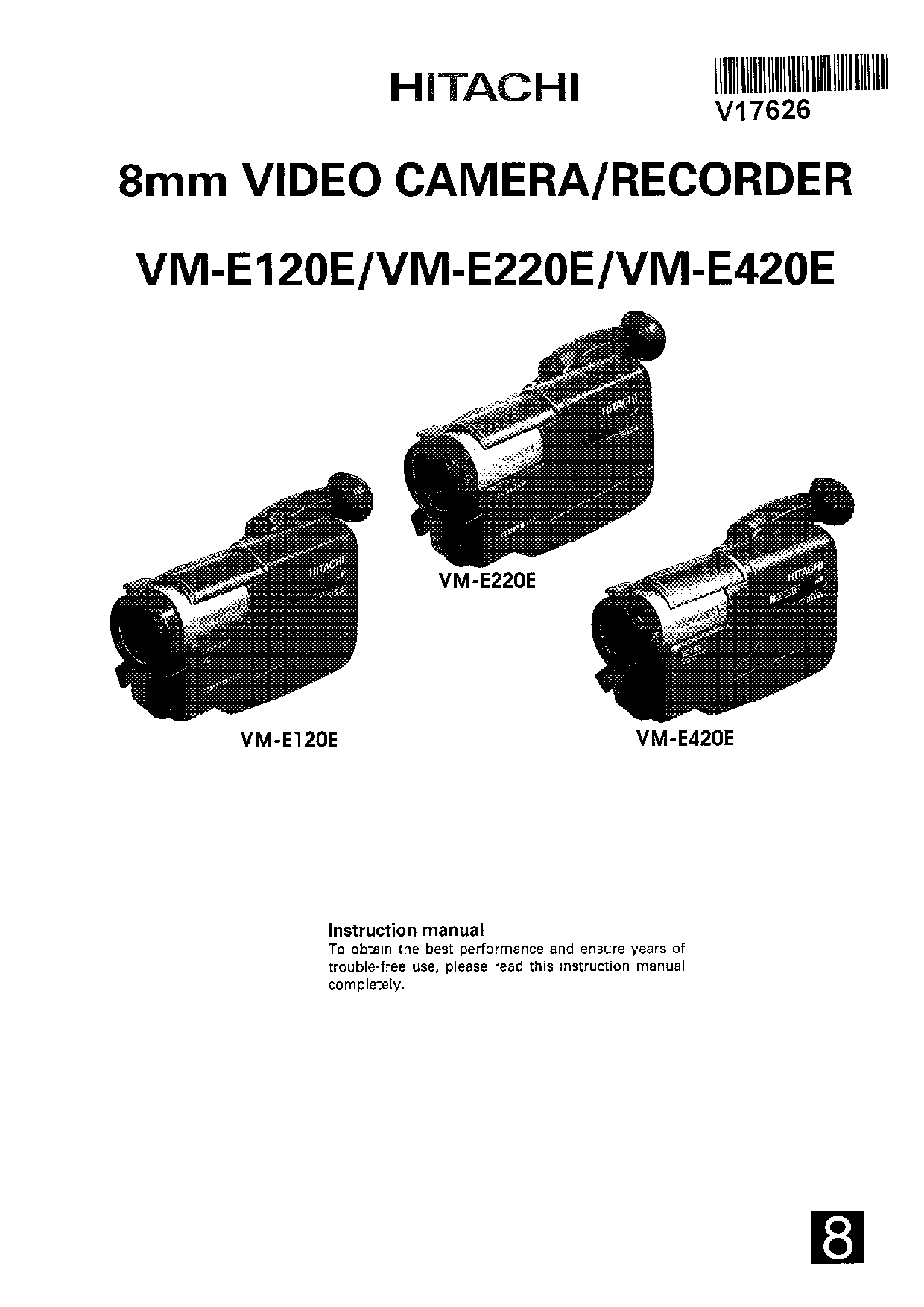 Hitachi VME420E, VME220E, VME120E User Manual