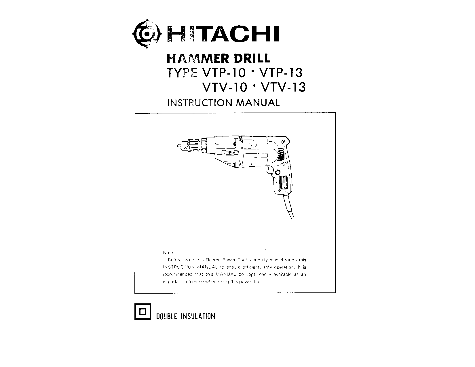 Hitachi VTV13, VTP10, VTP13, VTV10 User Manual