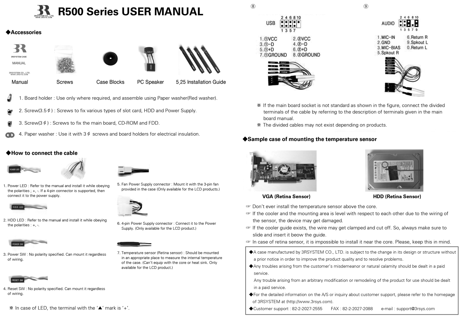 3R SYSTEM CASE 500 User Manual