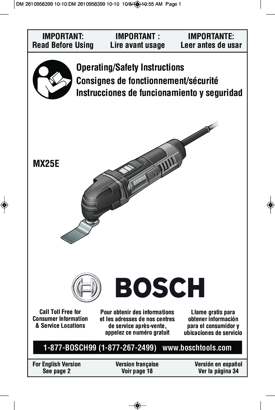 Bosch MX25E User Manual