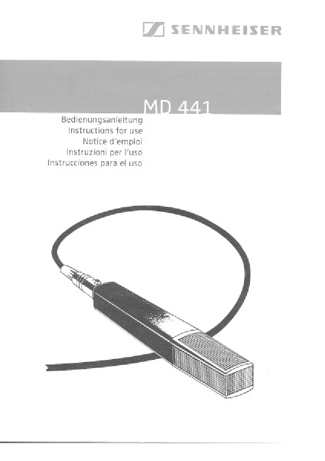 Sennheiser MD 441 User Manual