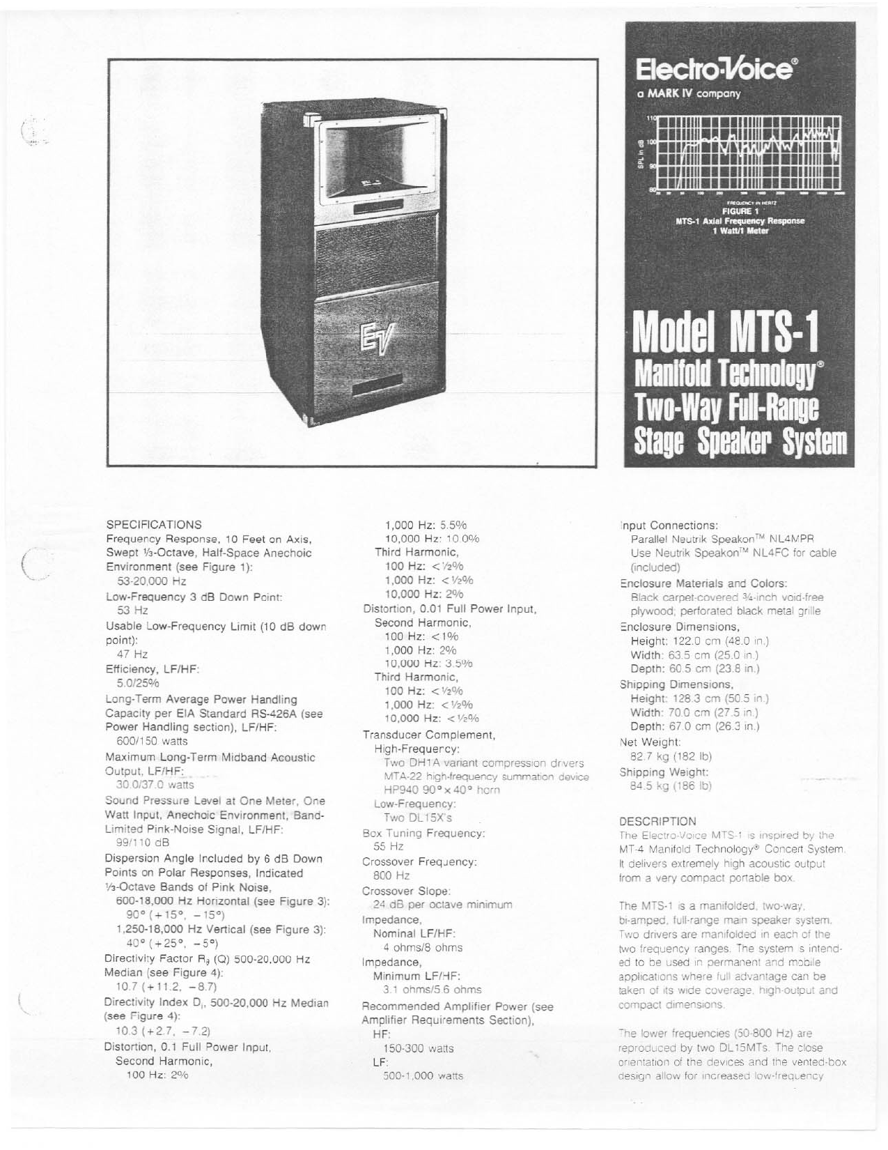 Electro-Voice MTS-1 User Manual