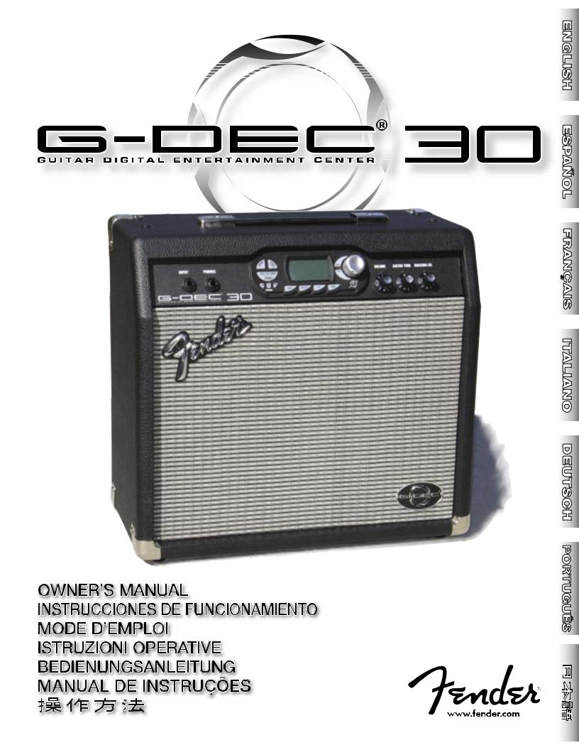 Fender G-DEC 30 User Manual