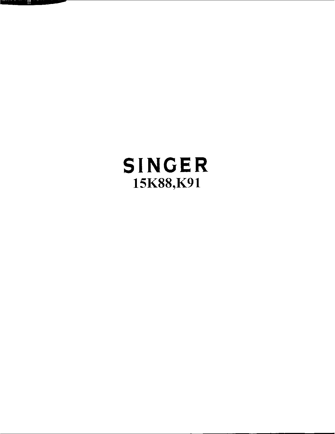 Singer 15K91, 15K88 User Manual
