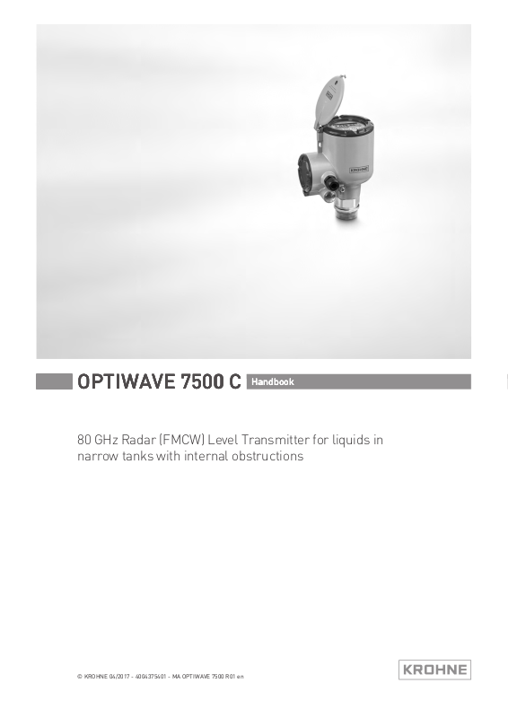 Krohne Optiwave C Operating Manual