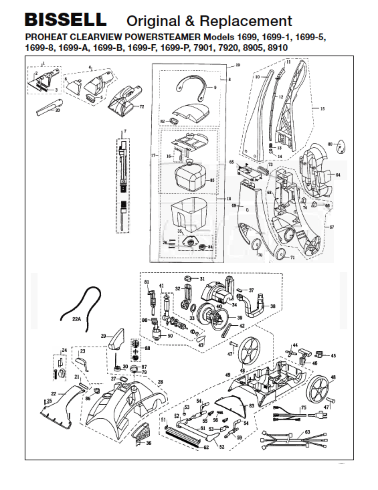 Bissell 1669-1, 1699-8, 1699-a, 1699-b, 1699-f Owner's Manual