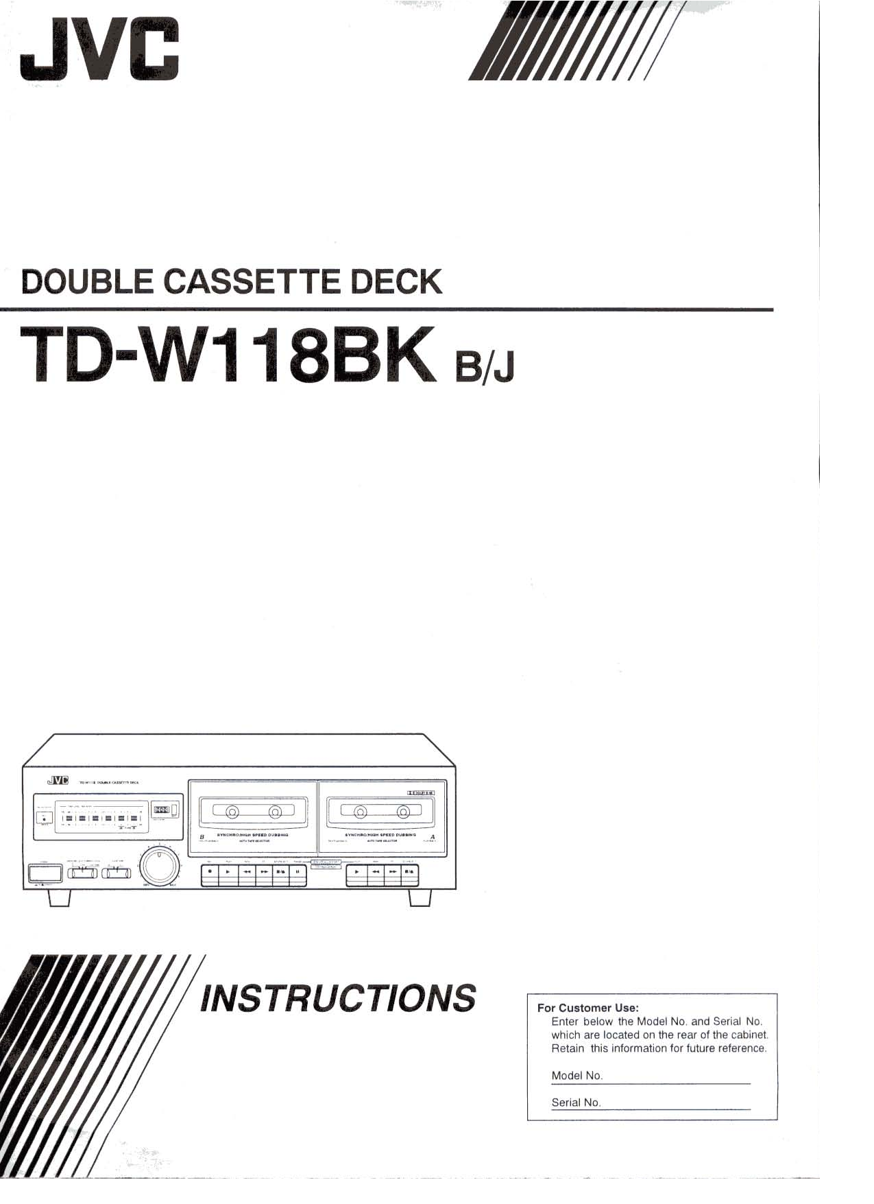 JVC TD-W118 User Manual