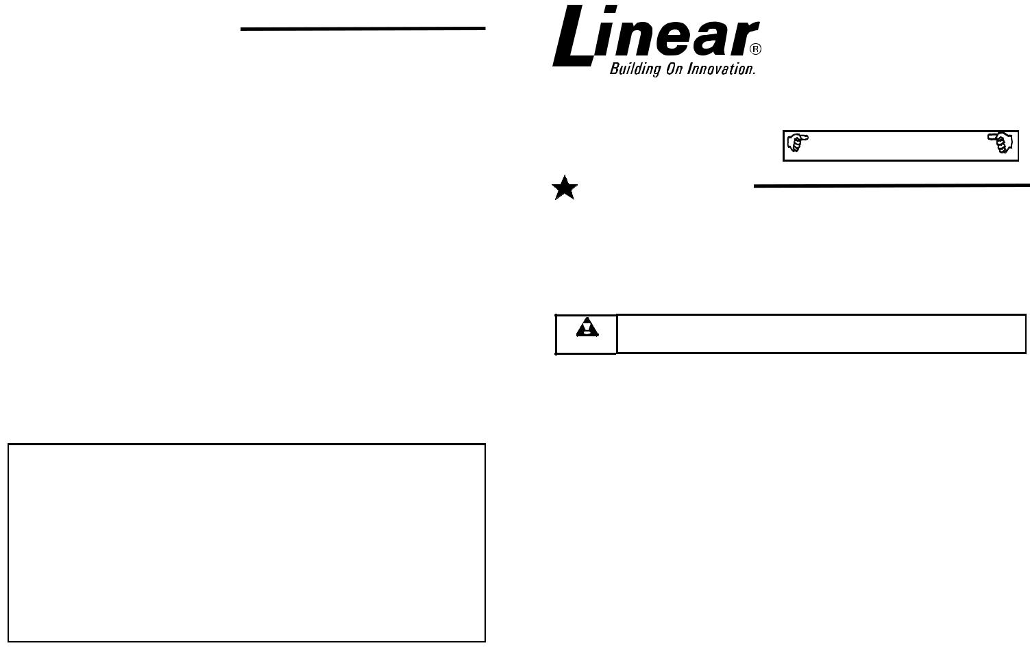 Linear 831-S, 831-J User Manual