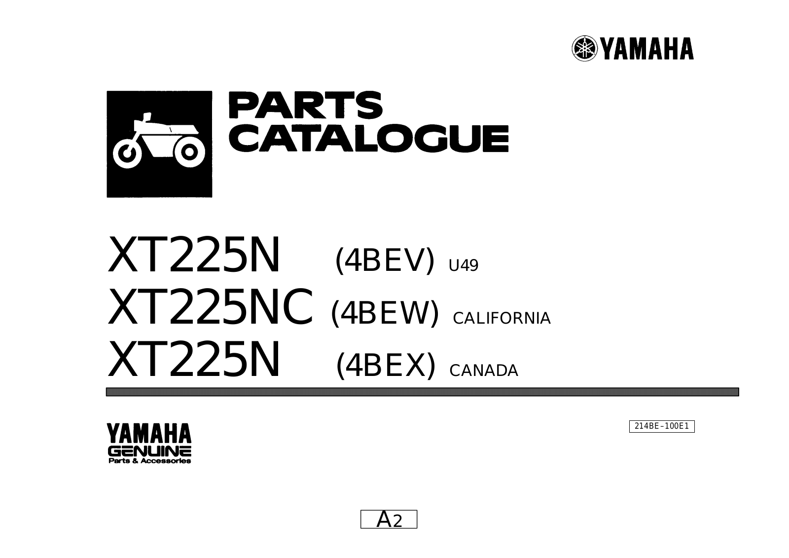 Yamaha XT225N, XT225NC User Manual