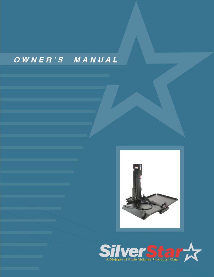 Pride Mobility SilverStar Wheelchair-Scooter Lift User Manual