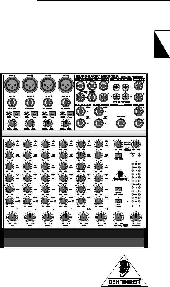 Behringer MX802A User Manual