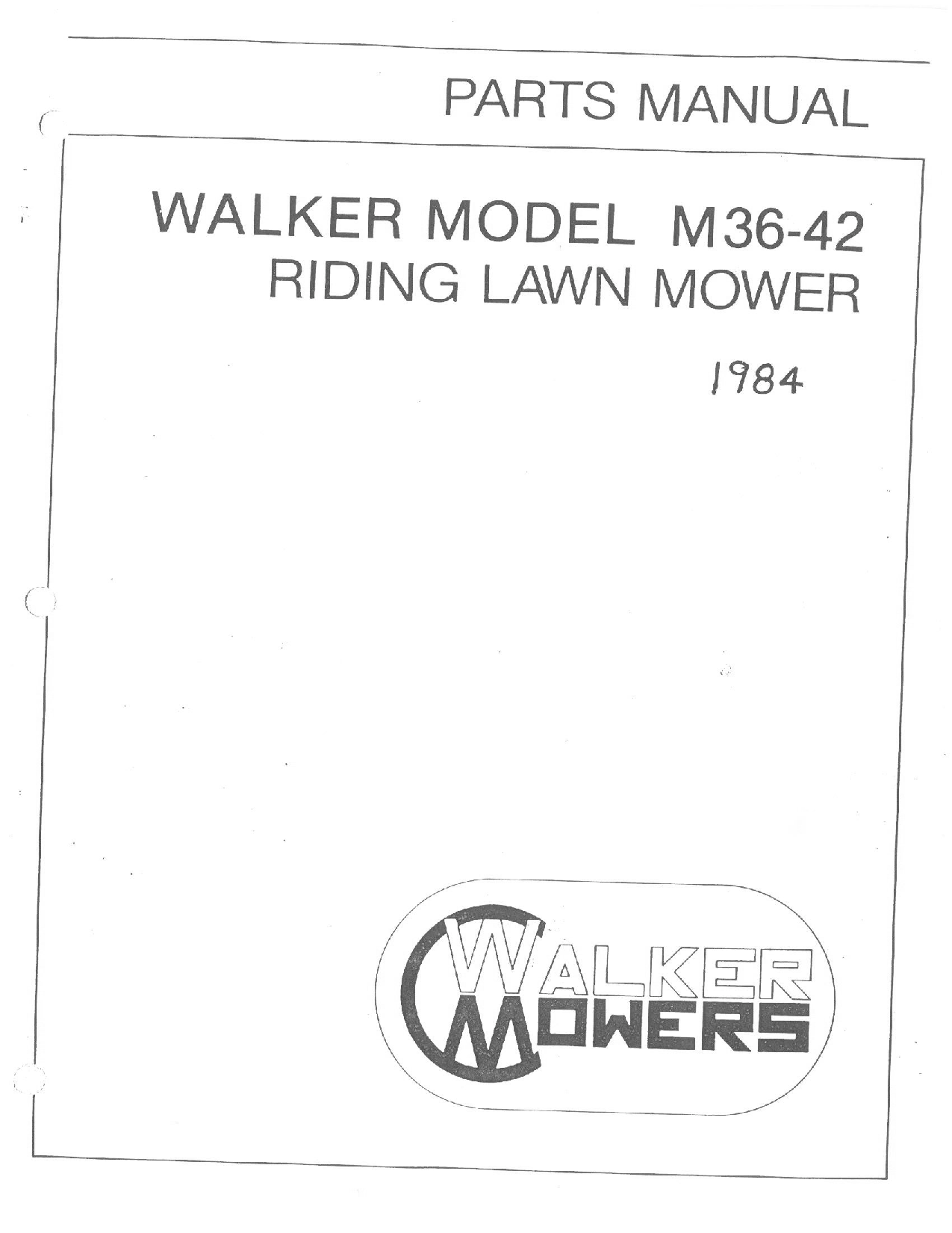 Walker M36-42 User Manual