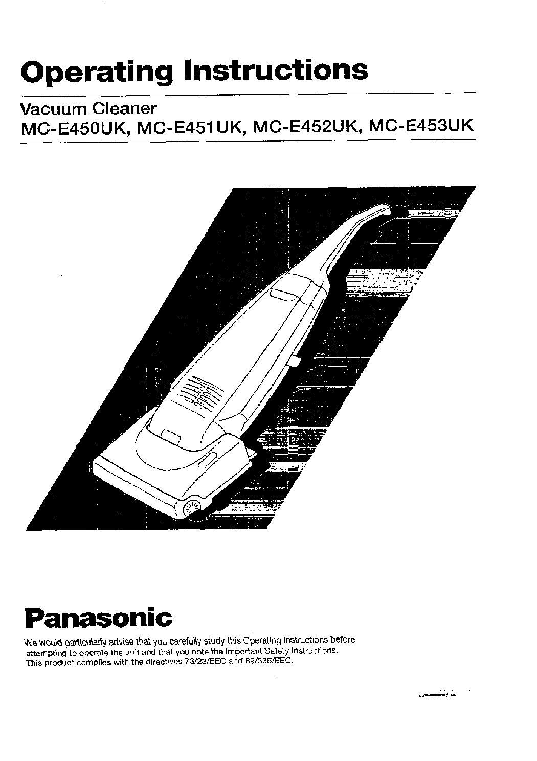 Panasonic MC-E453UK, MC-E452UK, MC-E451UK, MC-E450UK User Manual