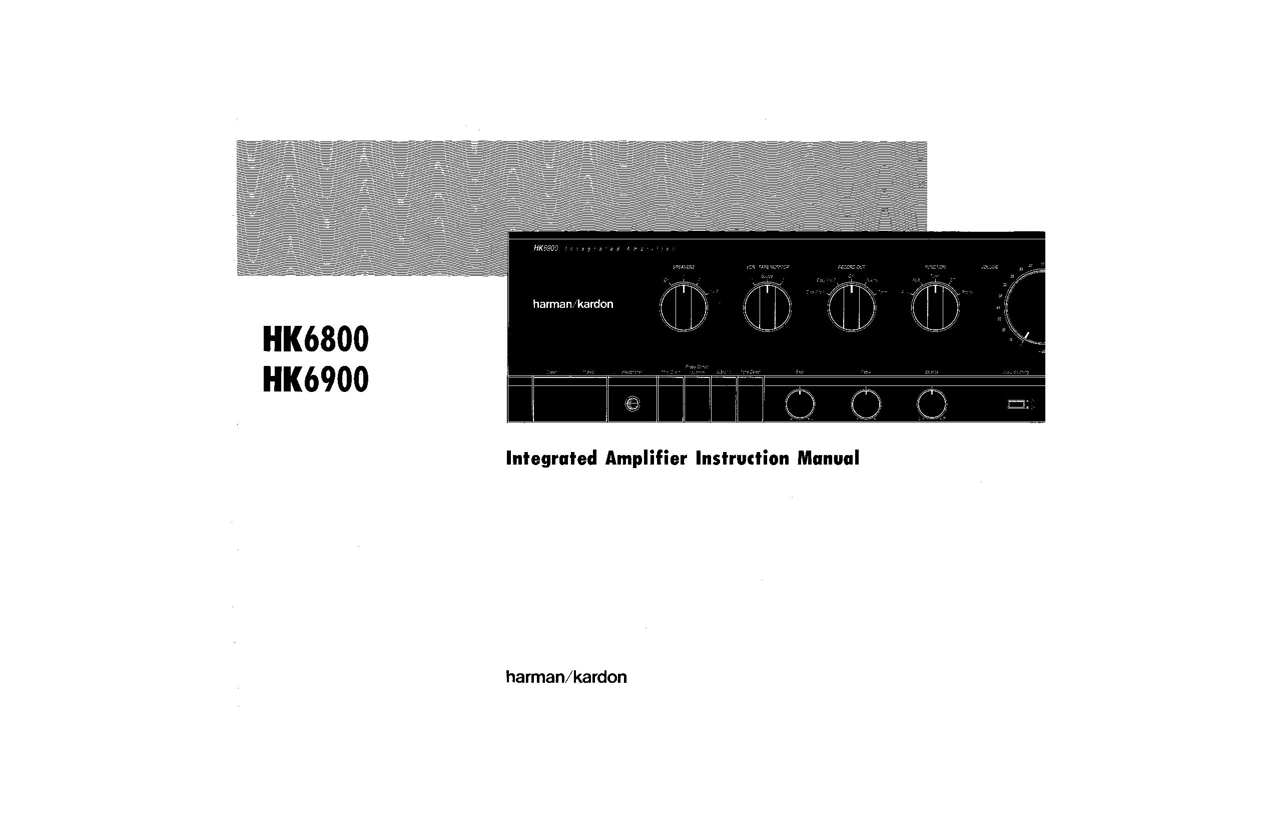 Harman-Kardon HK6800, HK6900 User Manual