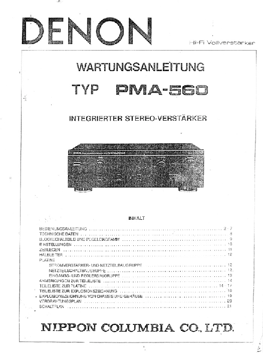 Denon PMA-560 Service Manual 1
