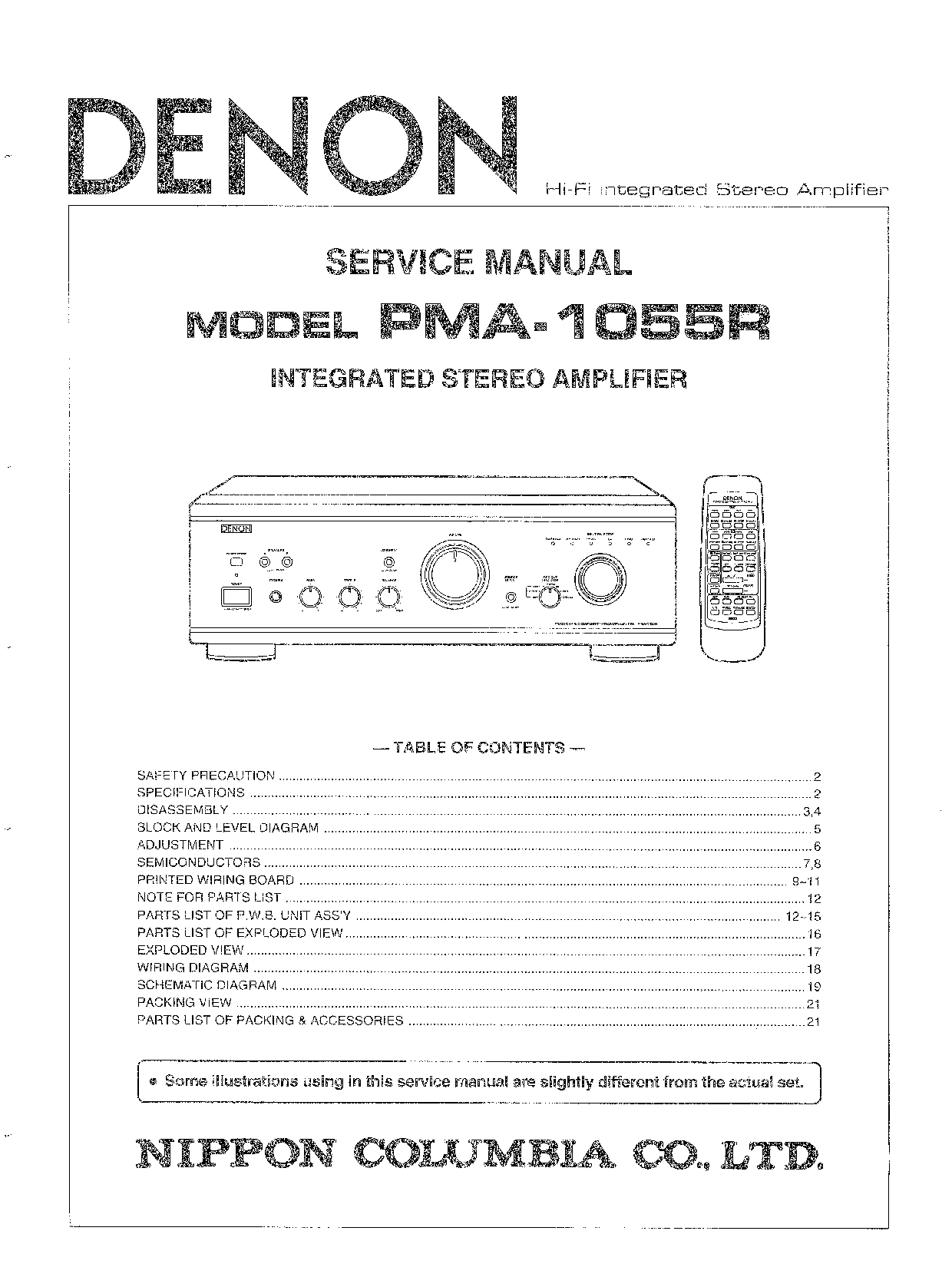 Denon PMA 1055R Service Manual