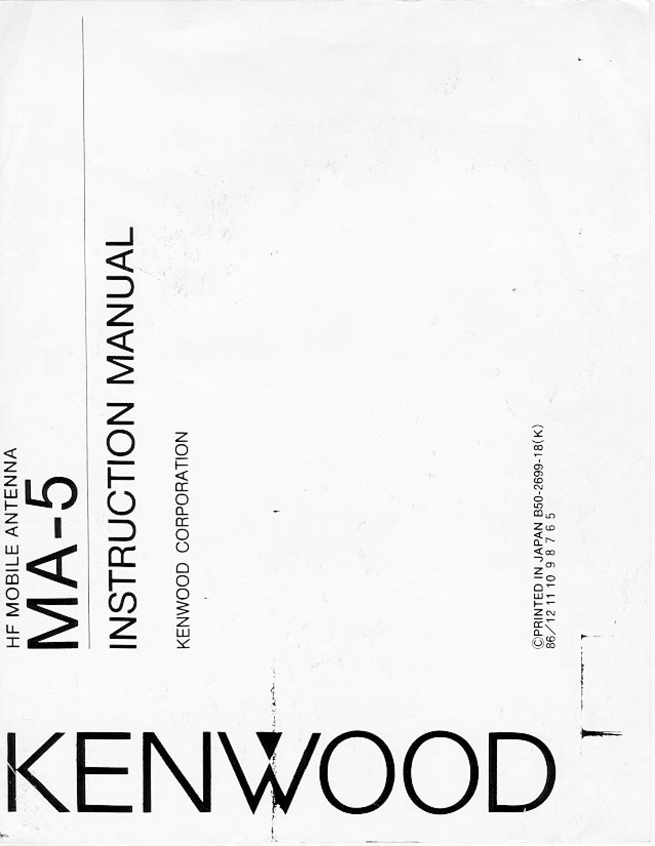 Kenwood MA-5 User Manual