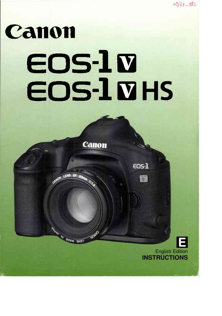 Canon 1V-HS, EOS 1V User Manual
