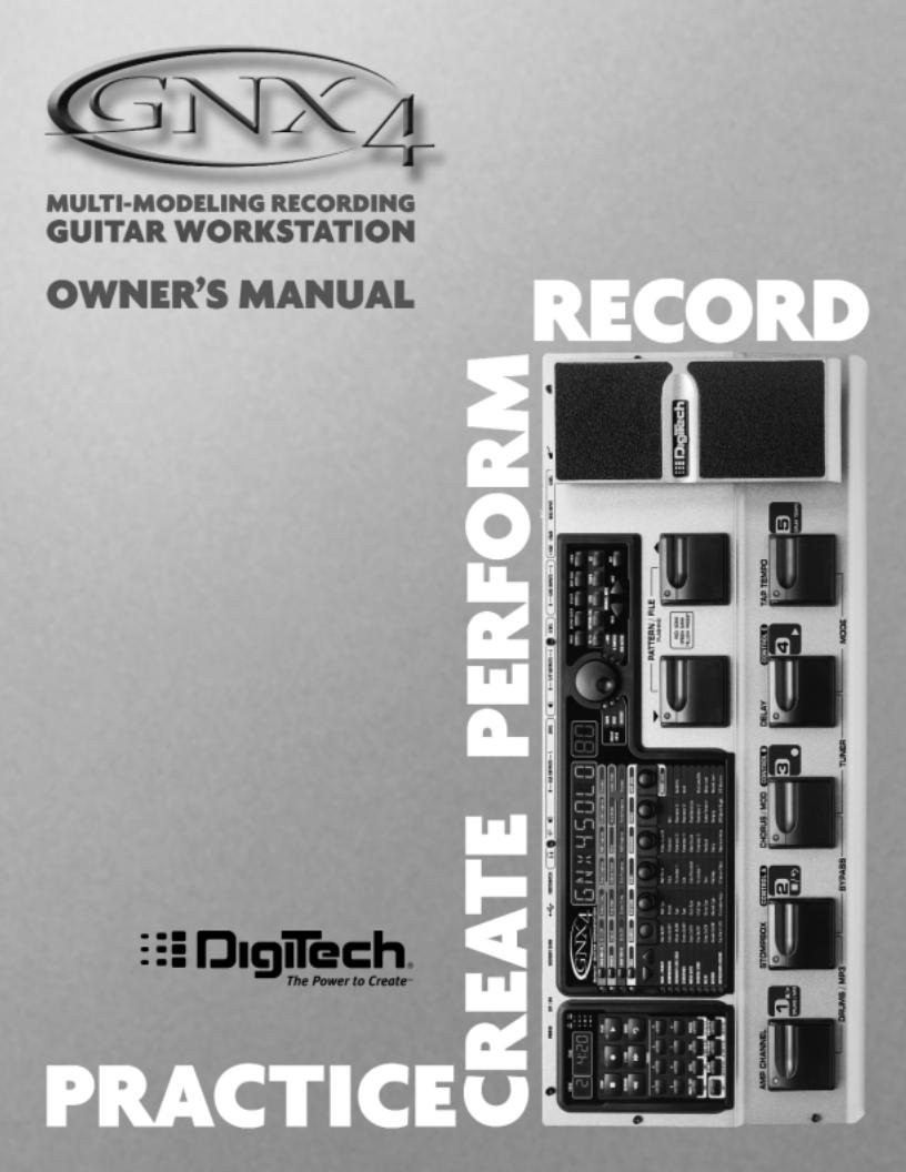 DigiTech GNX4 User Manual