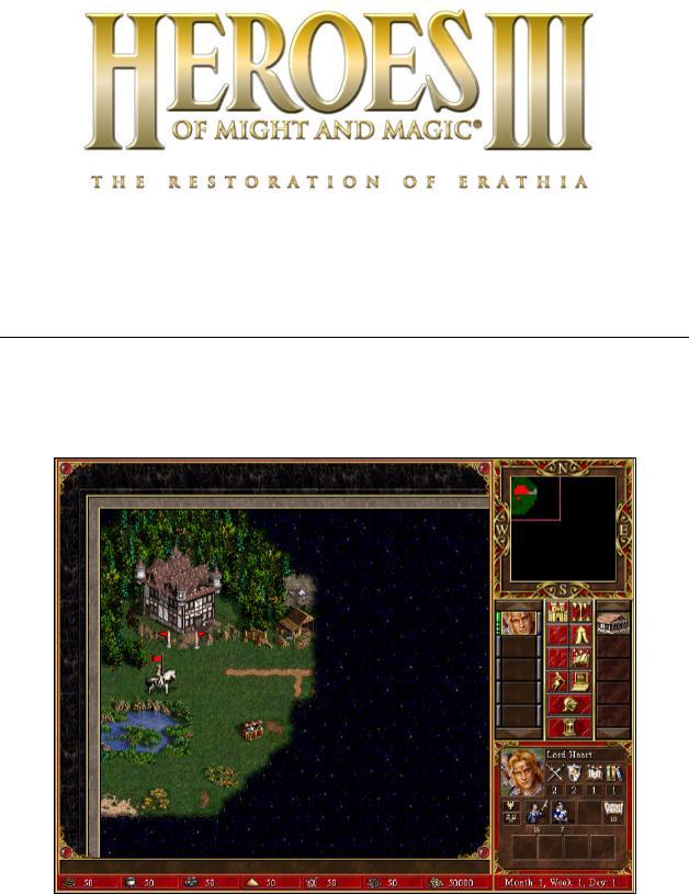 Games PC HEROES OF MIGHT AND MAGIC III-THE RESTORATION OF ERATHIA-TUTORIAL User Manual