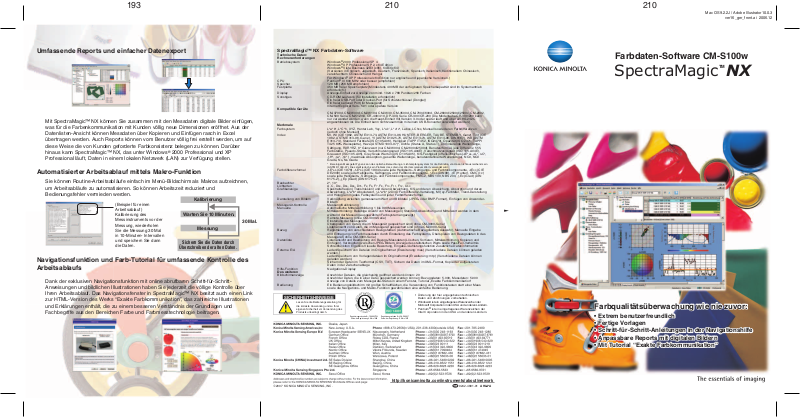 Minolta Spectramagic Nx User Manual