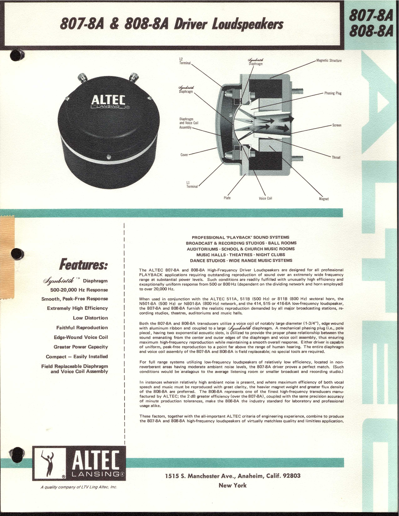 Altec Lansing 808-8A User Manual