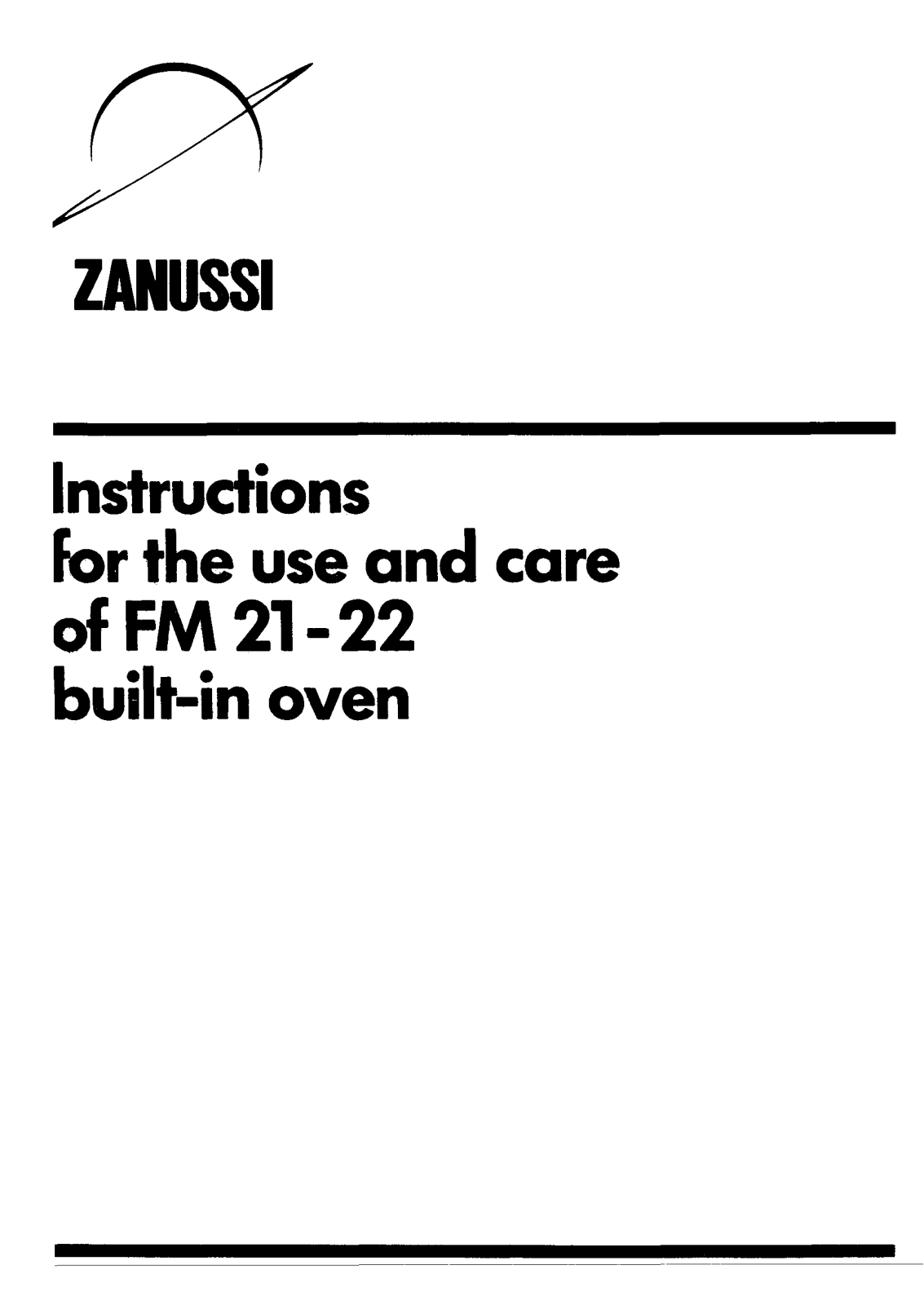 Zanussi FM21, FM22 User Manual