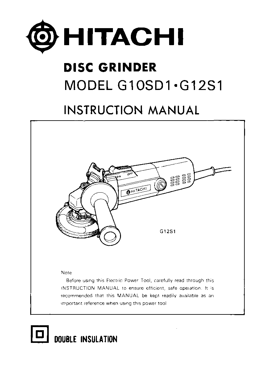 Hitachi G12S1, G10SD1 User Manual