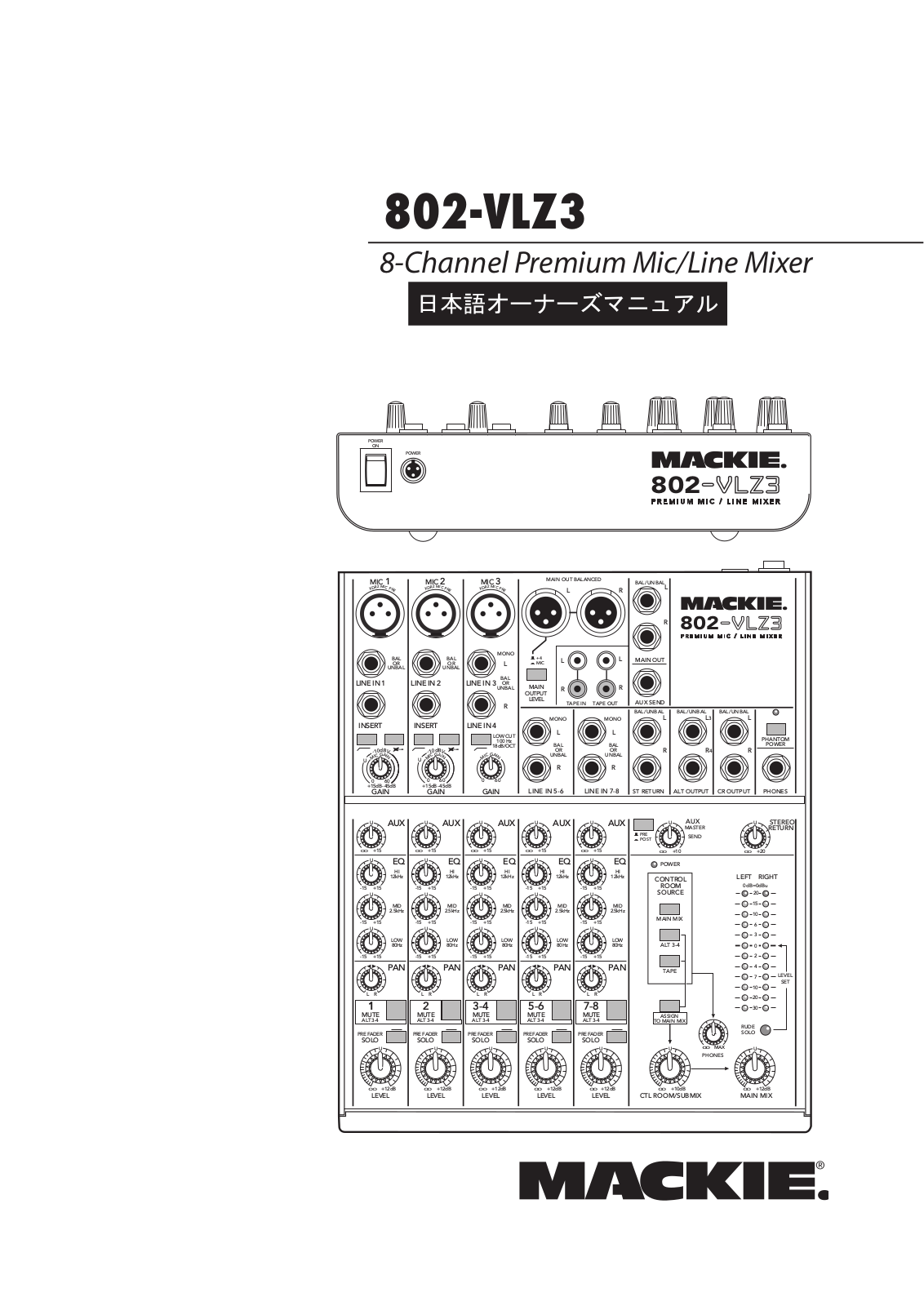 Mackie 802-VLZ3 User Manual