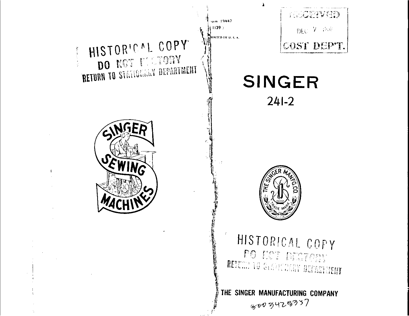 Singer 241-2 User Manual