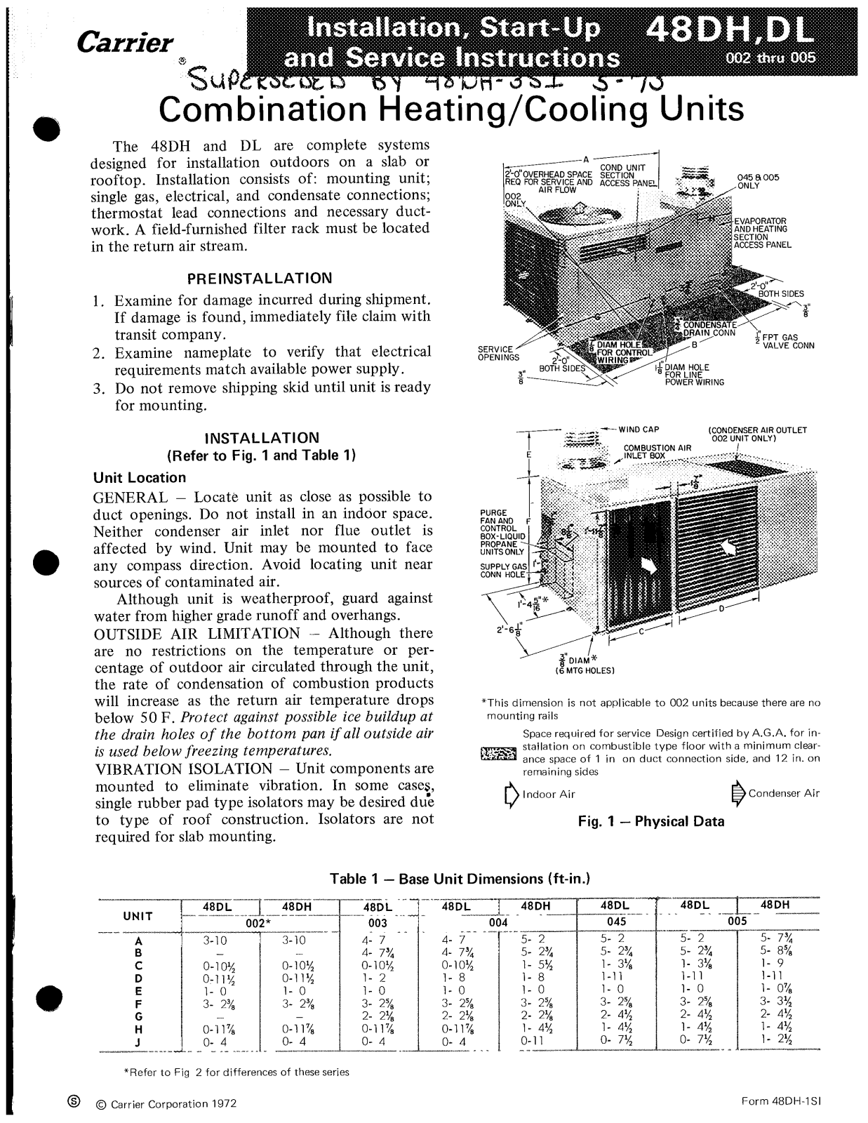 Carrier 48DL, 48DH User Manual