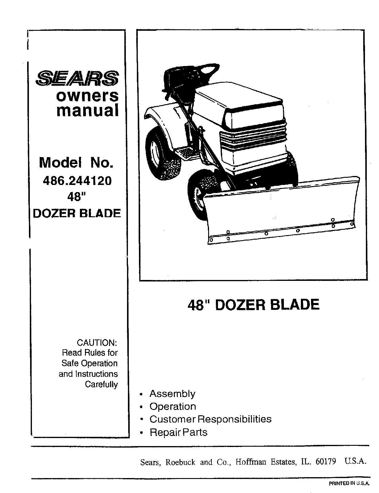 Sears 486.24412 User Manual