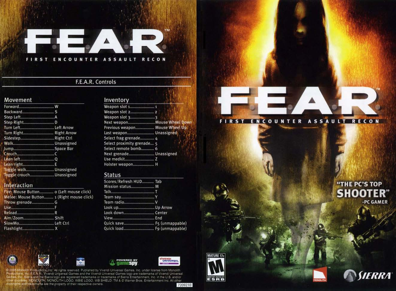 Games PC FEAR-FIRST ENCOUNTER ASSAULT RECON User Manual