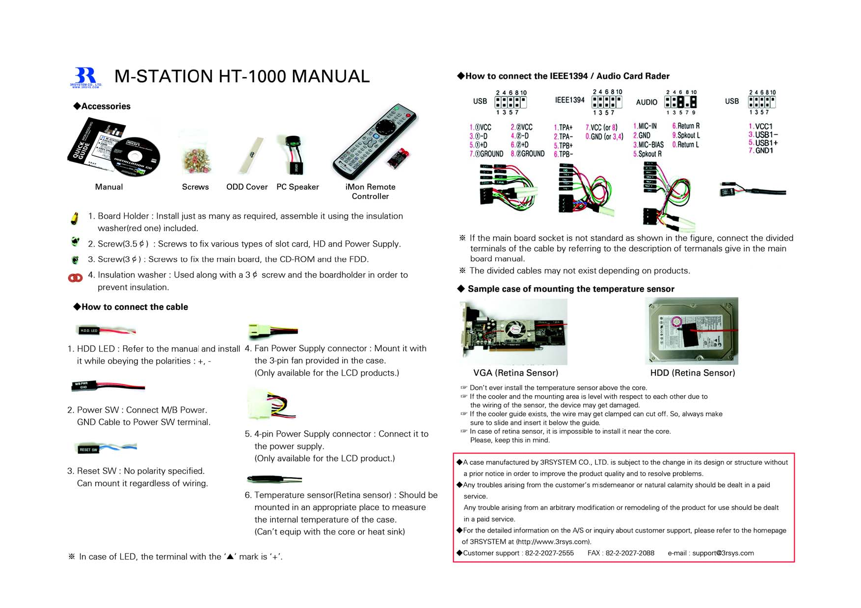 3R SYSTEM HT-1000 User Manual