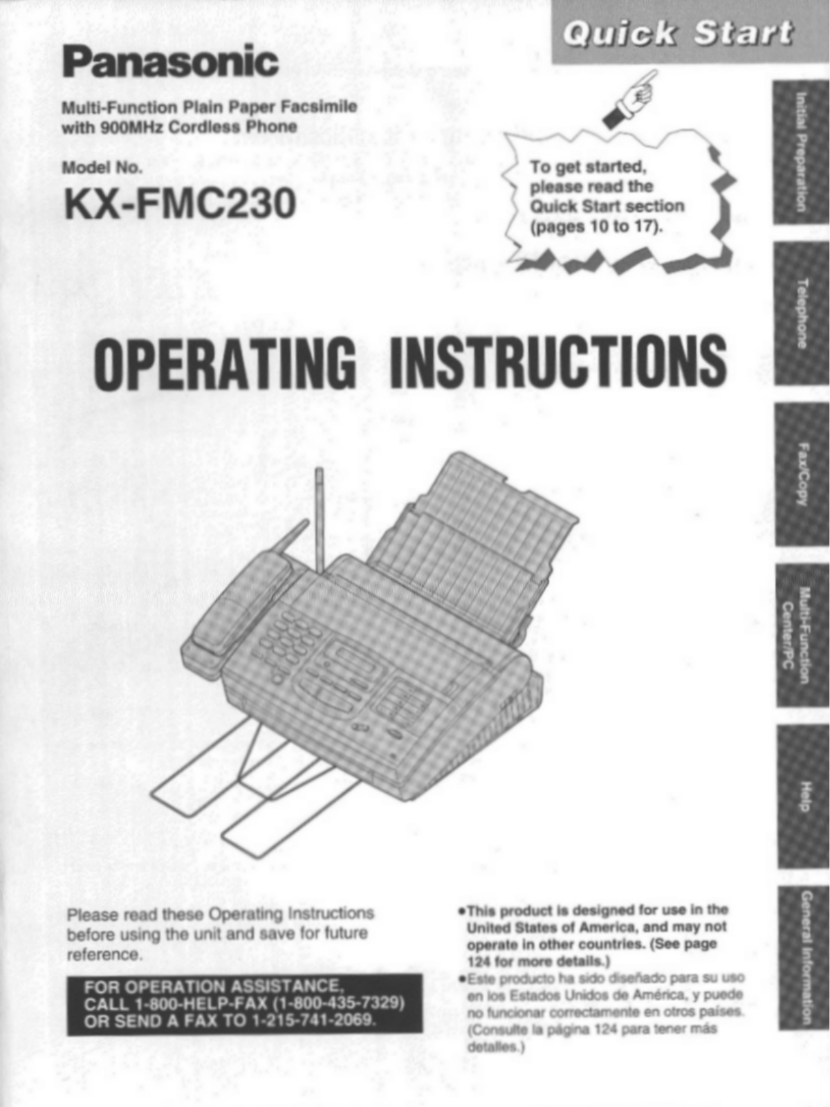 Panasonic kx-fmc230 User Manual