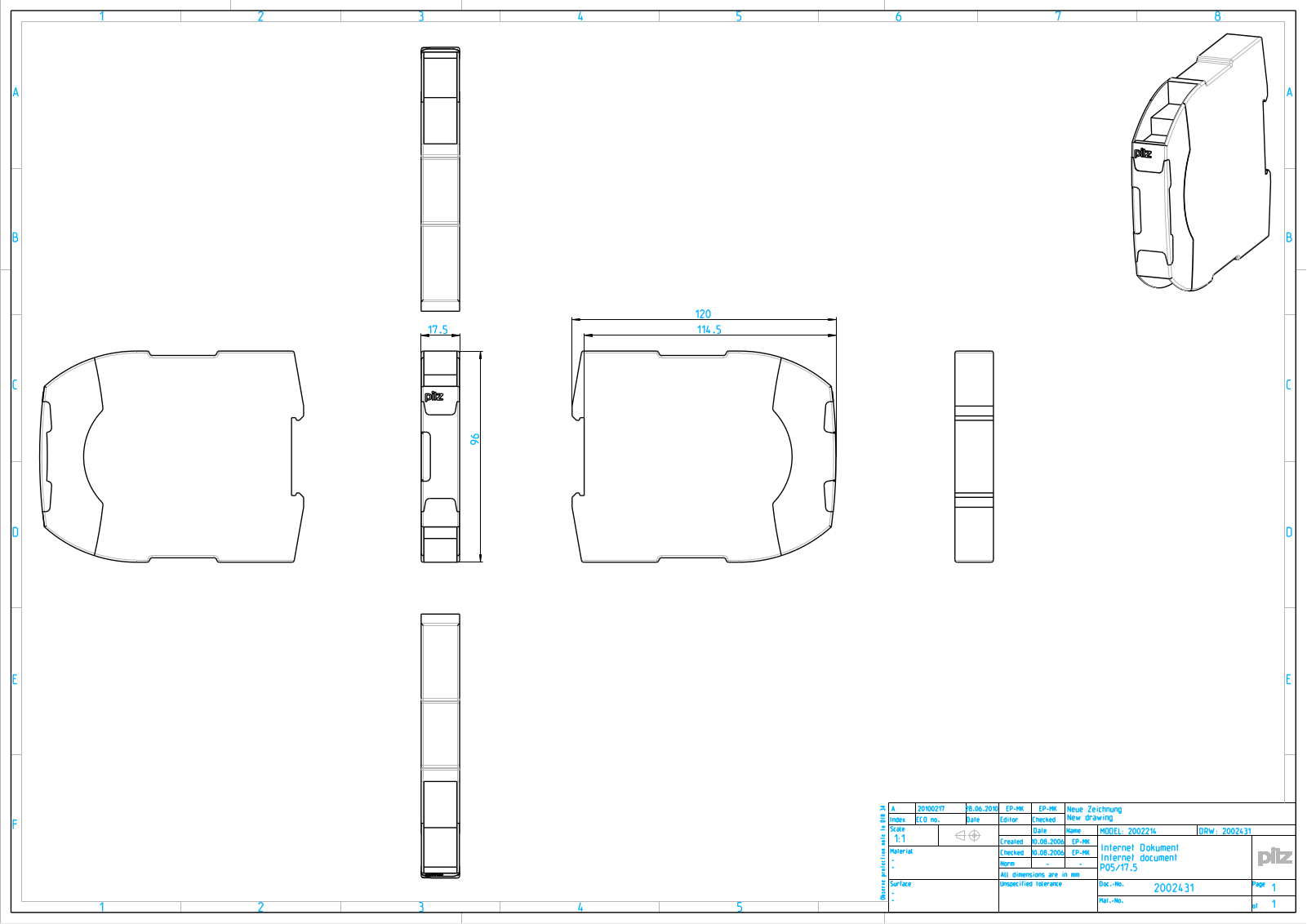 Pilz 2002214 CAD Drawings