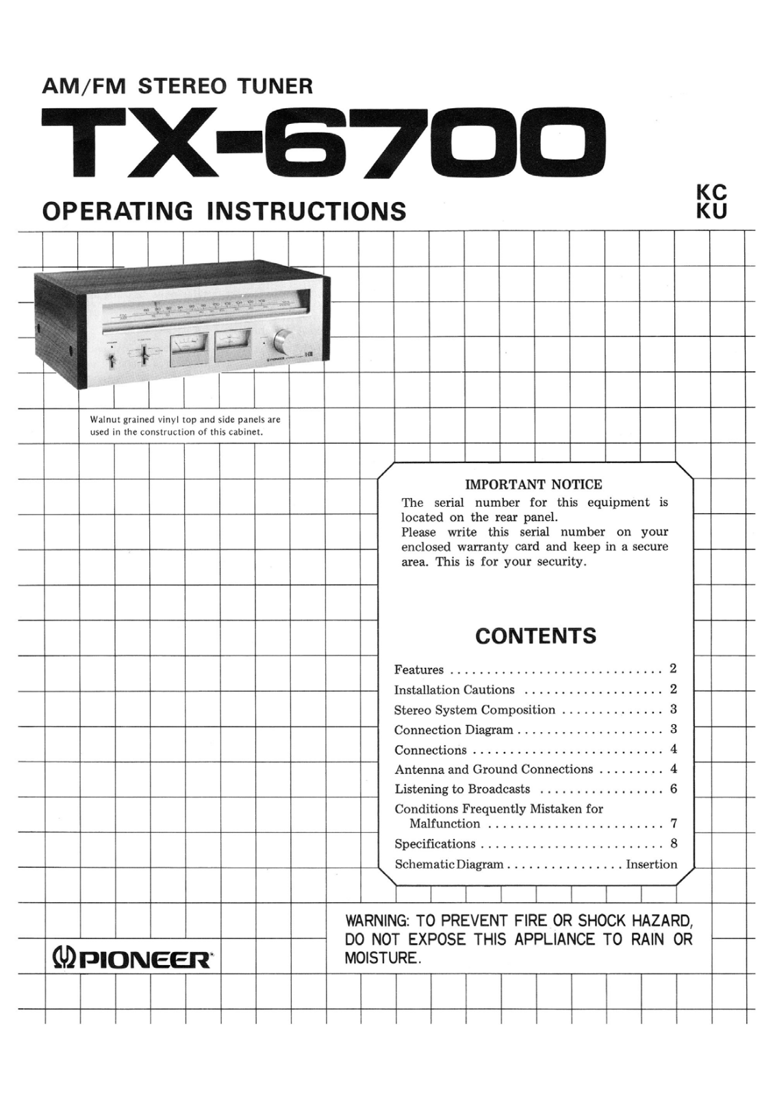 Pioneer TX-6700 Owners Manual